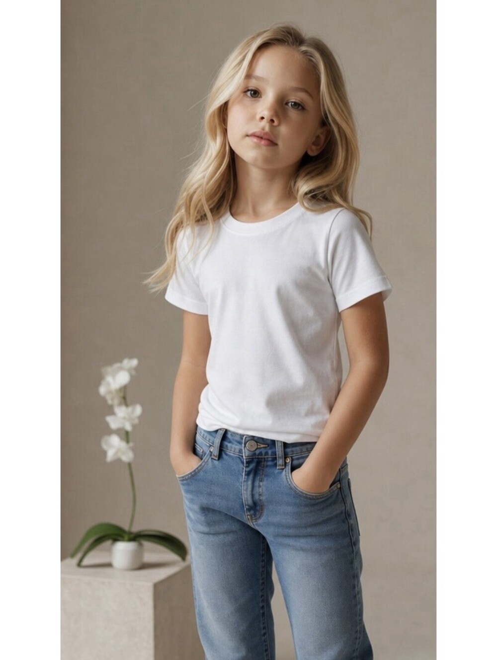 RALPH LAUREN Black Label Girls/Teen Mercerized Cotton Tee In White-Medium